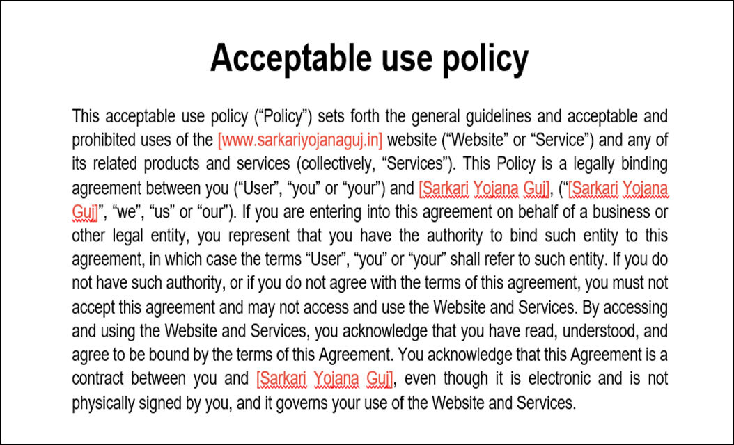 Acceptable use policy