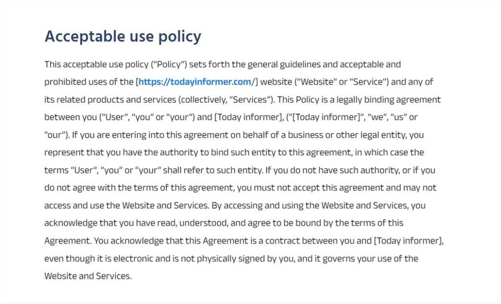 Acceptable use policy