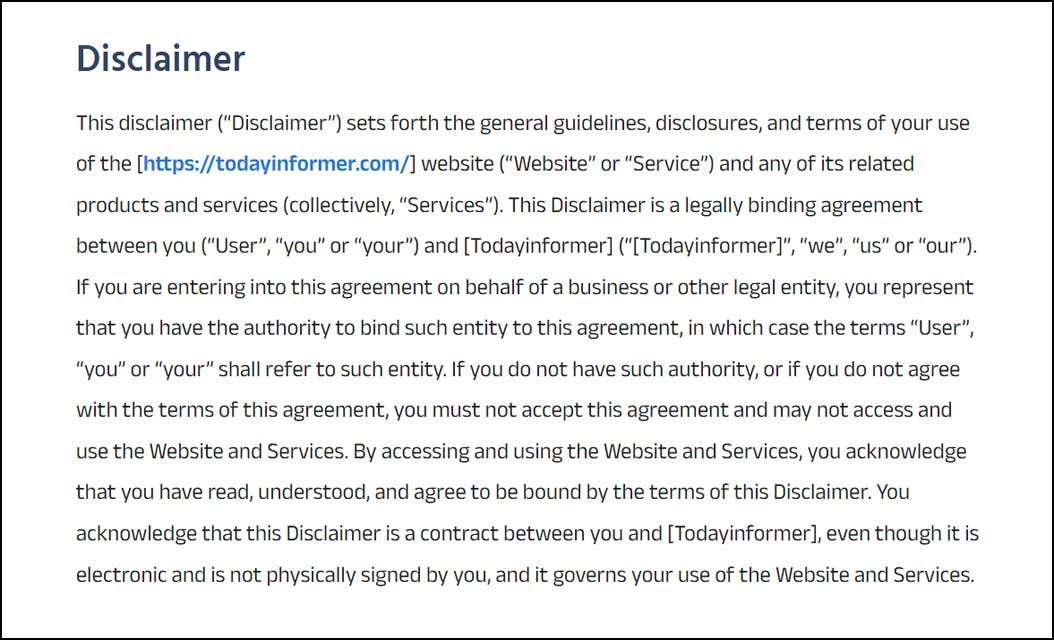 Disclaimer
